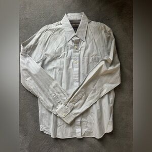 Vintage Abercrombie & Fitch EZRA FITCH Men's Blue Striped Shirt